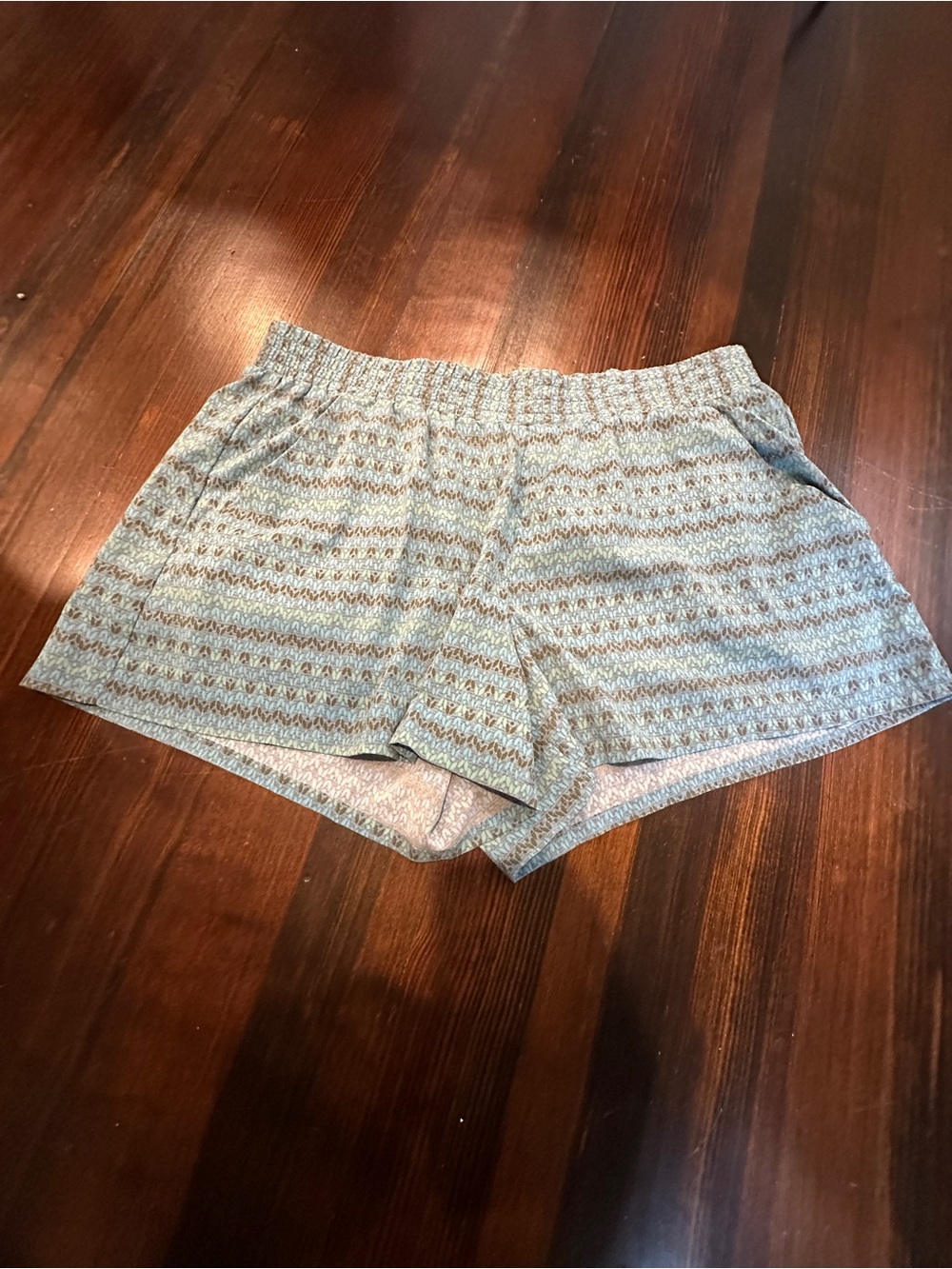 Toad & Co. Women’s Light Blue Patterned Women's Lounge Shorts Size Large